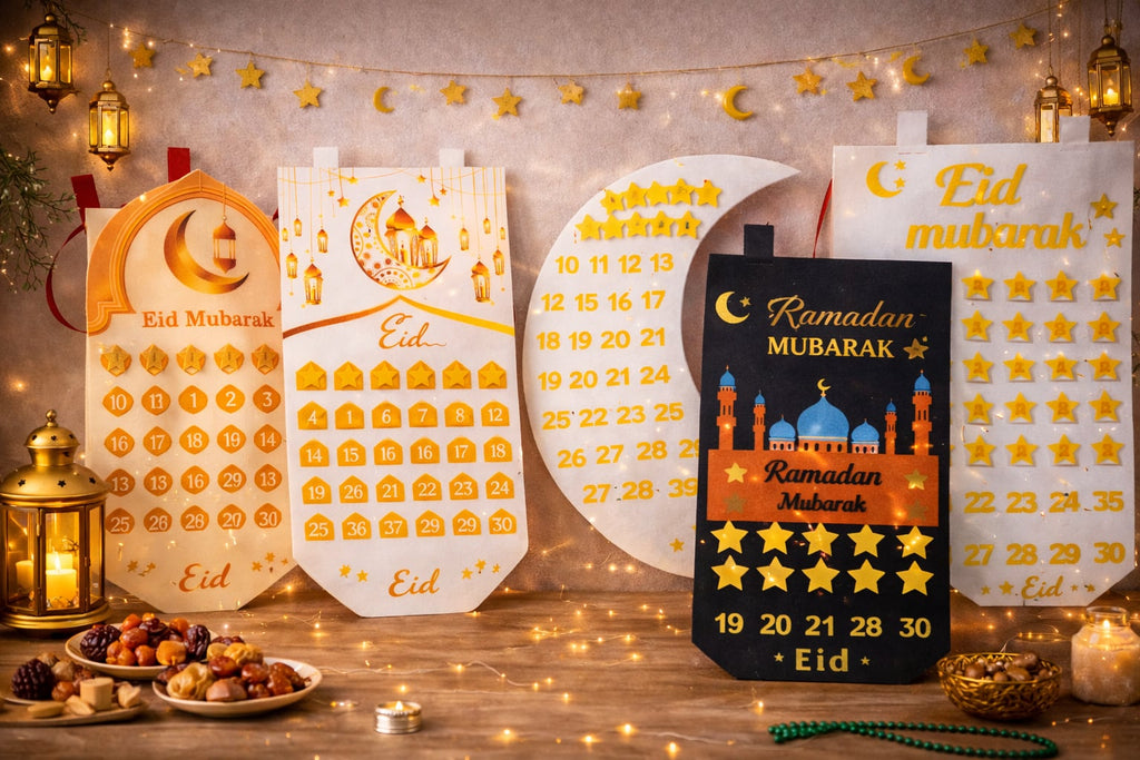 Calendrier Ramadan Enfants en feutrine – Décoration festive pour l’Aïd